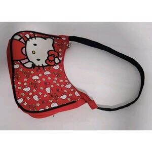 Hello Kitty Sanrio Red Handbag Purse Zip Closure